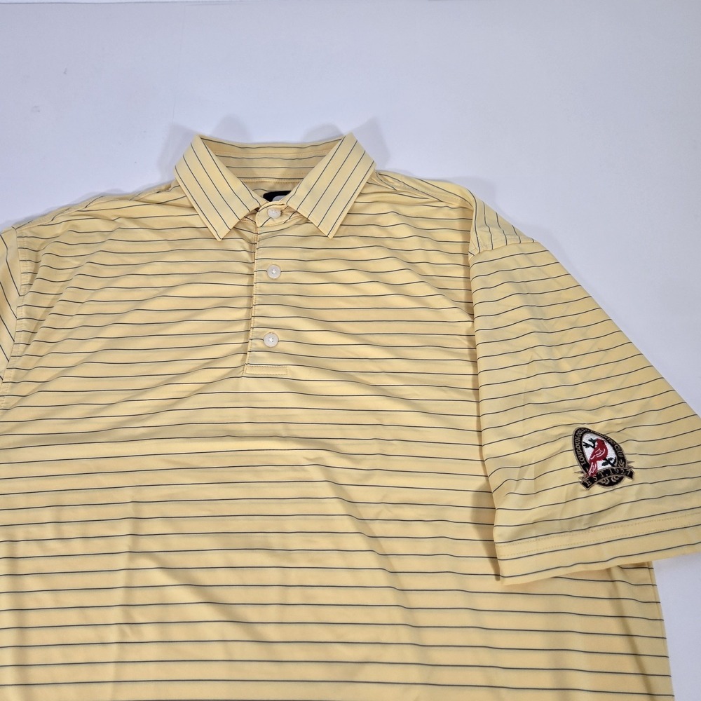 FootJoy Men Yellow Loudon CC Golf Performance Short Sleeve Collared Med‎